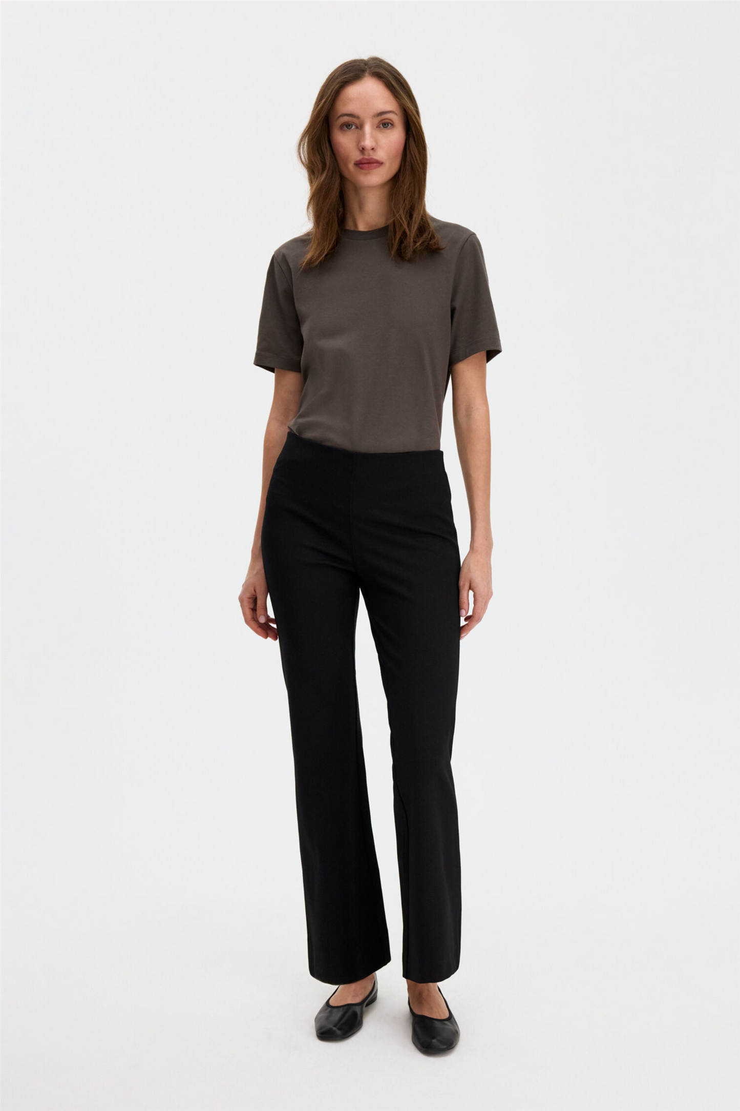Flared jersey trousers Black
