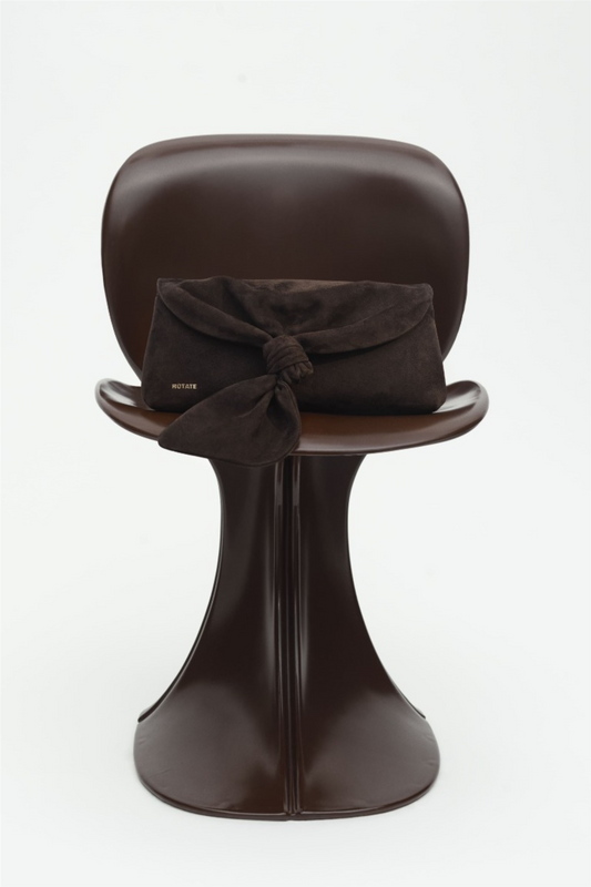 Suede Knot Scarf Bag Chocolate Torte
