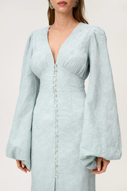 Positano Dress Mint Embroidery.