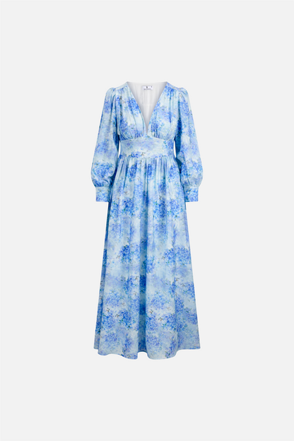 Livorno Dress Blue Flower Aop.