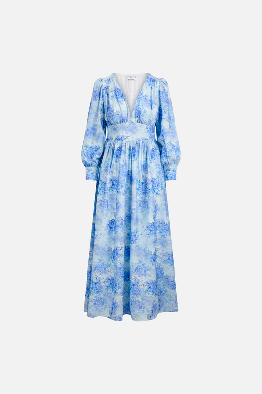 Livorno Dress Blue Flower Aop.