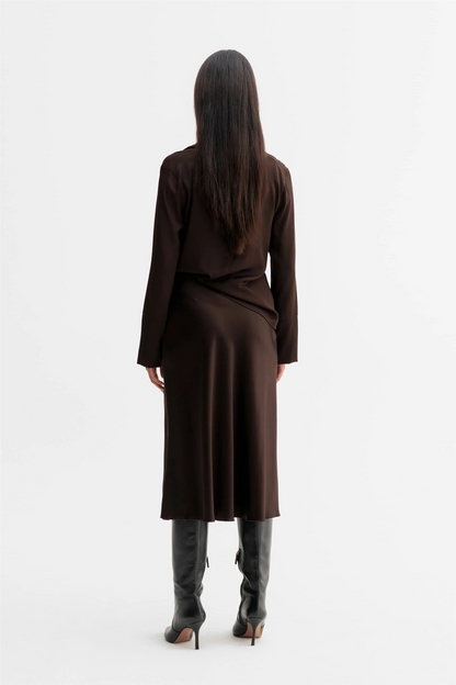 Ayumi Silk Blouse Dark Brown