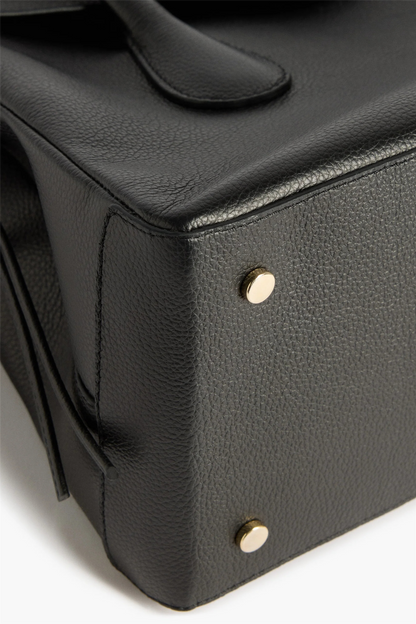 Lydia Tote Bag Grained Leather Black.