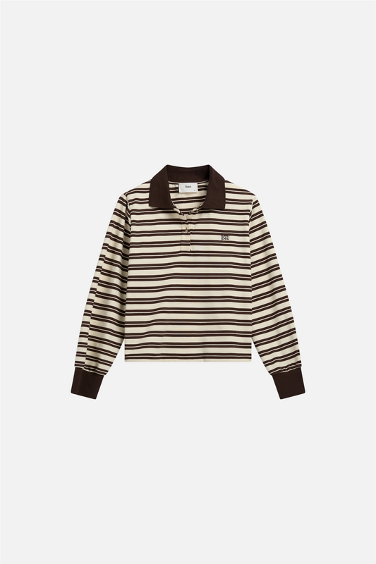 Grit Pique Sweater Cocoa Stripe