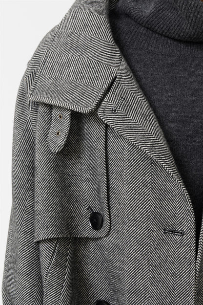 GZavic short jacket Black Herringbone