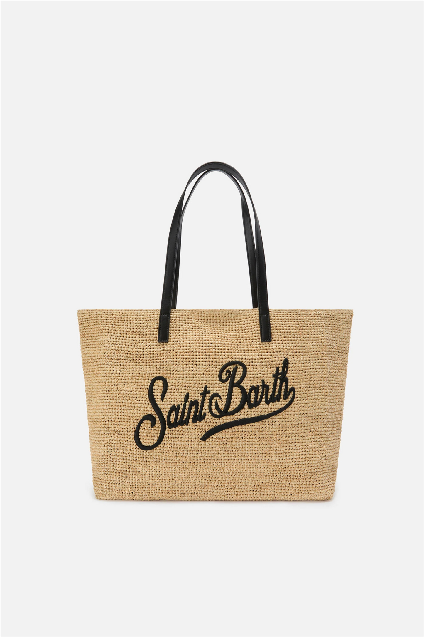 Raffia City Bag Black Embroidery