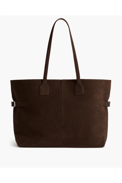 Lesley Tote Bag Suede Chocolate