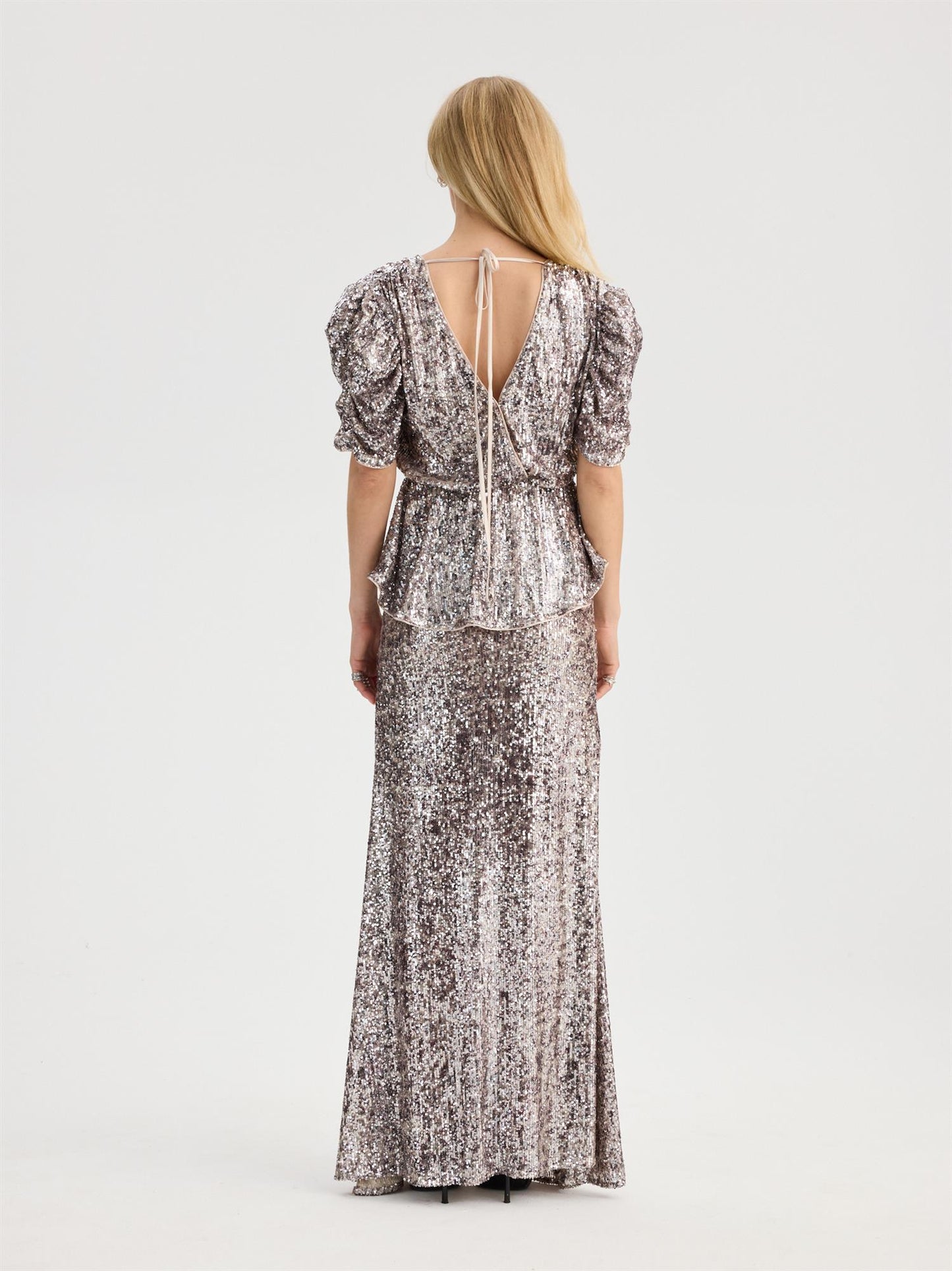 Frederikke Sequin Blouse Vintage Grey Sequins