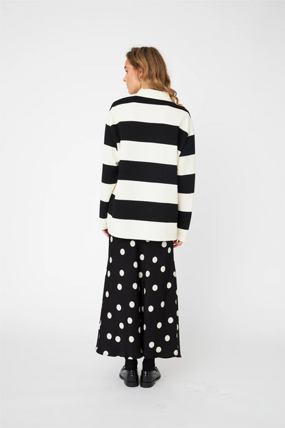 Bisoucras Blouse Black White Stripe