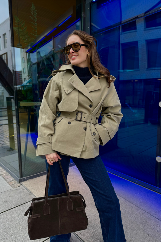 Majorstuen Trench Short Khaki