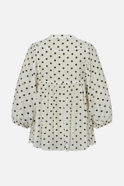 ReeseGO Dot blouse Off-White Black Dots.