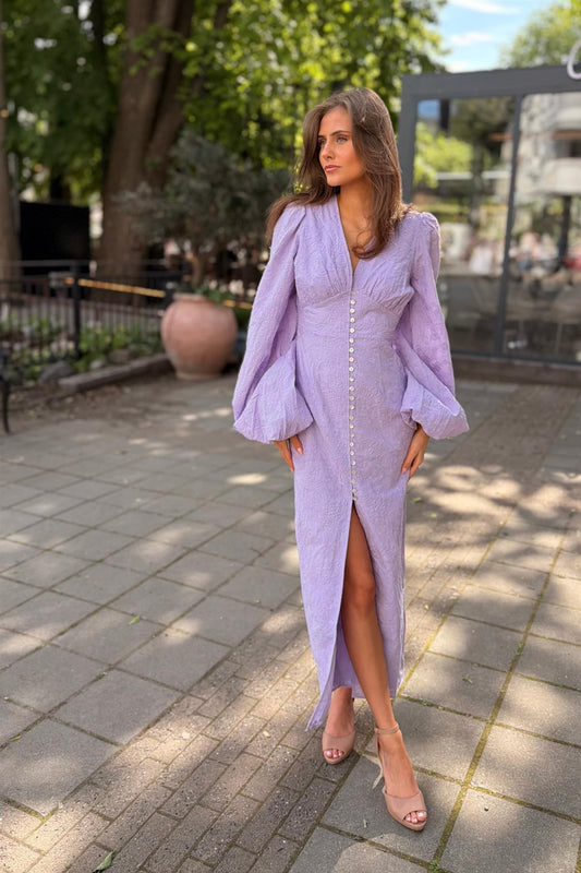 Positano Dress Lilac Embroidery