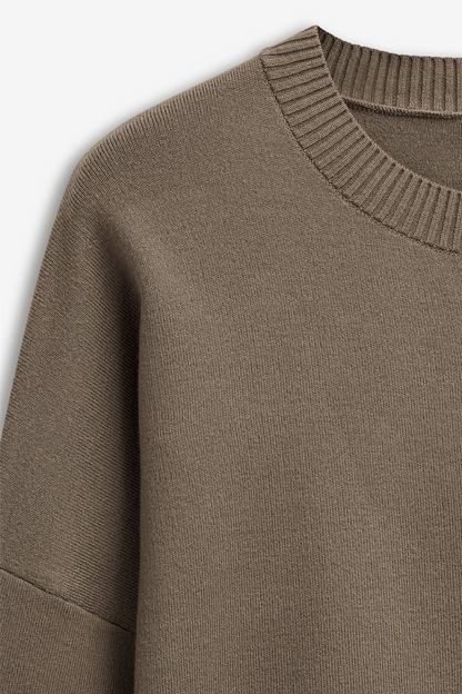 IBEN SERGE ROUNDNECK SWEATER Taupe