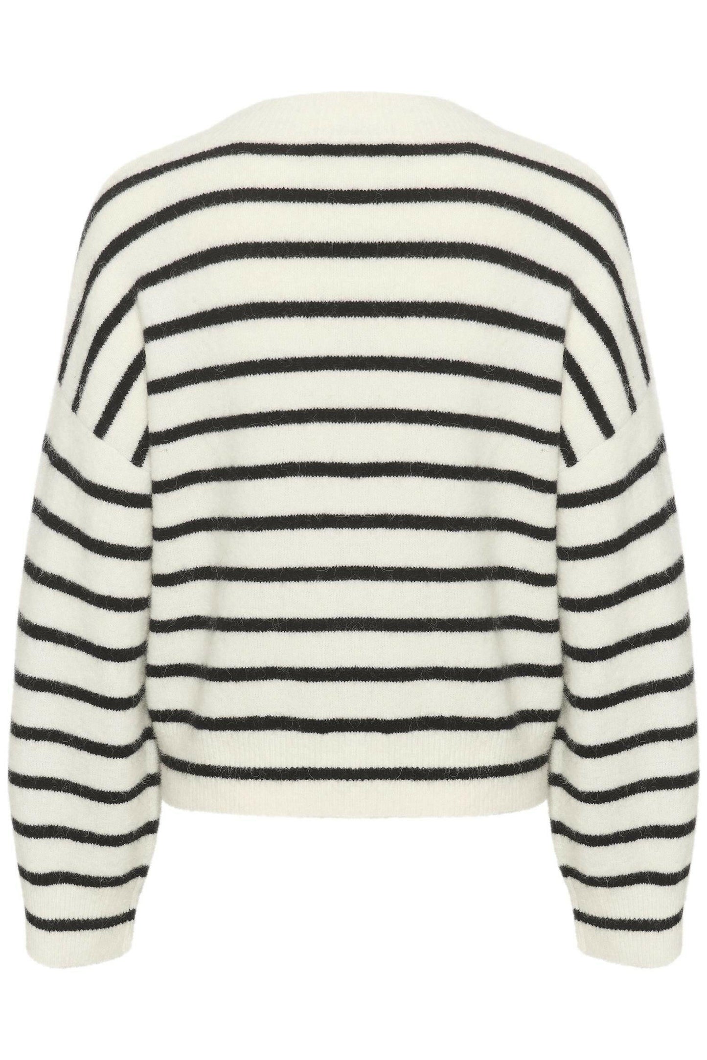 AlphaGZ V-neck striped Ivory Black Striped.