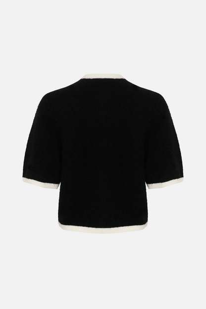 GZalpha contrast cardigan Black/Ivory Comb