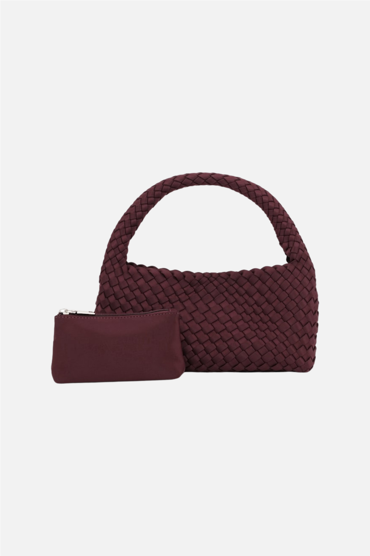 Woven Scuba Mini Bag + Pouch Burgundy.