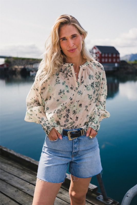 RAUSAnna Top AOP Green Tint Flower