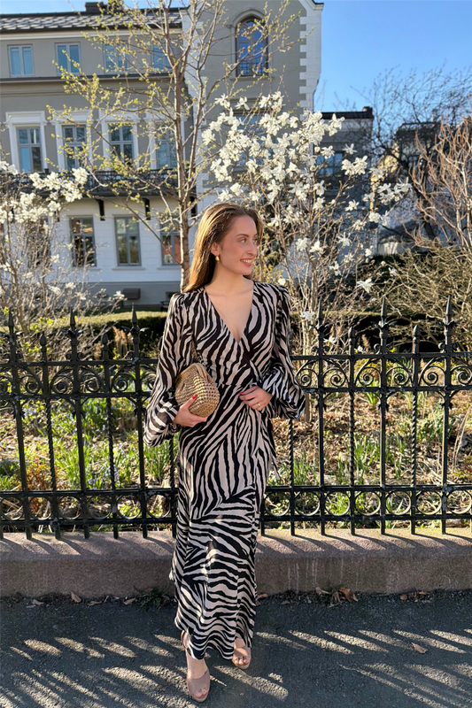 Portofino Maxi Dress Brown Zebra