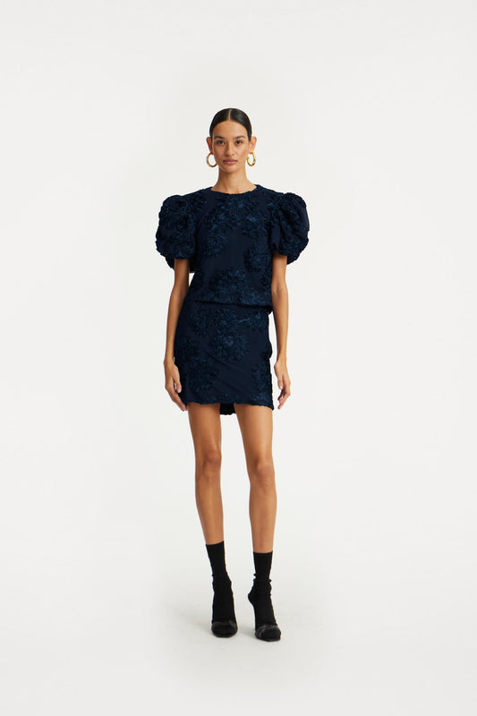 3D Mesh Sleeveless Top Navy Blazer