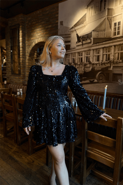 Sophie Sequin Dress Black