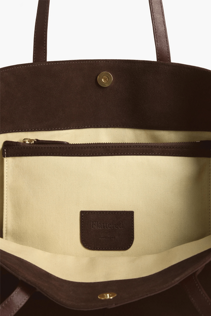 Lesley Tote Bag Suede Chocolate