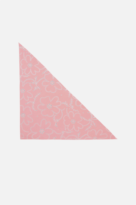 Floral Broderie Bandana Scarf Strawberry