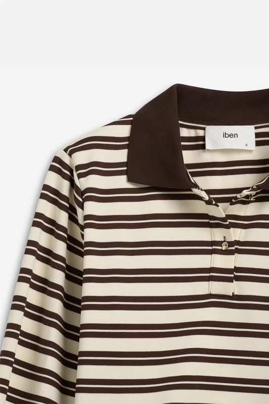 Grit Pique Sweater Cocoa Stripe