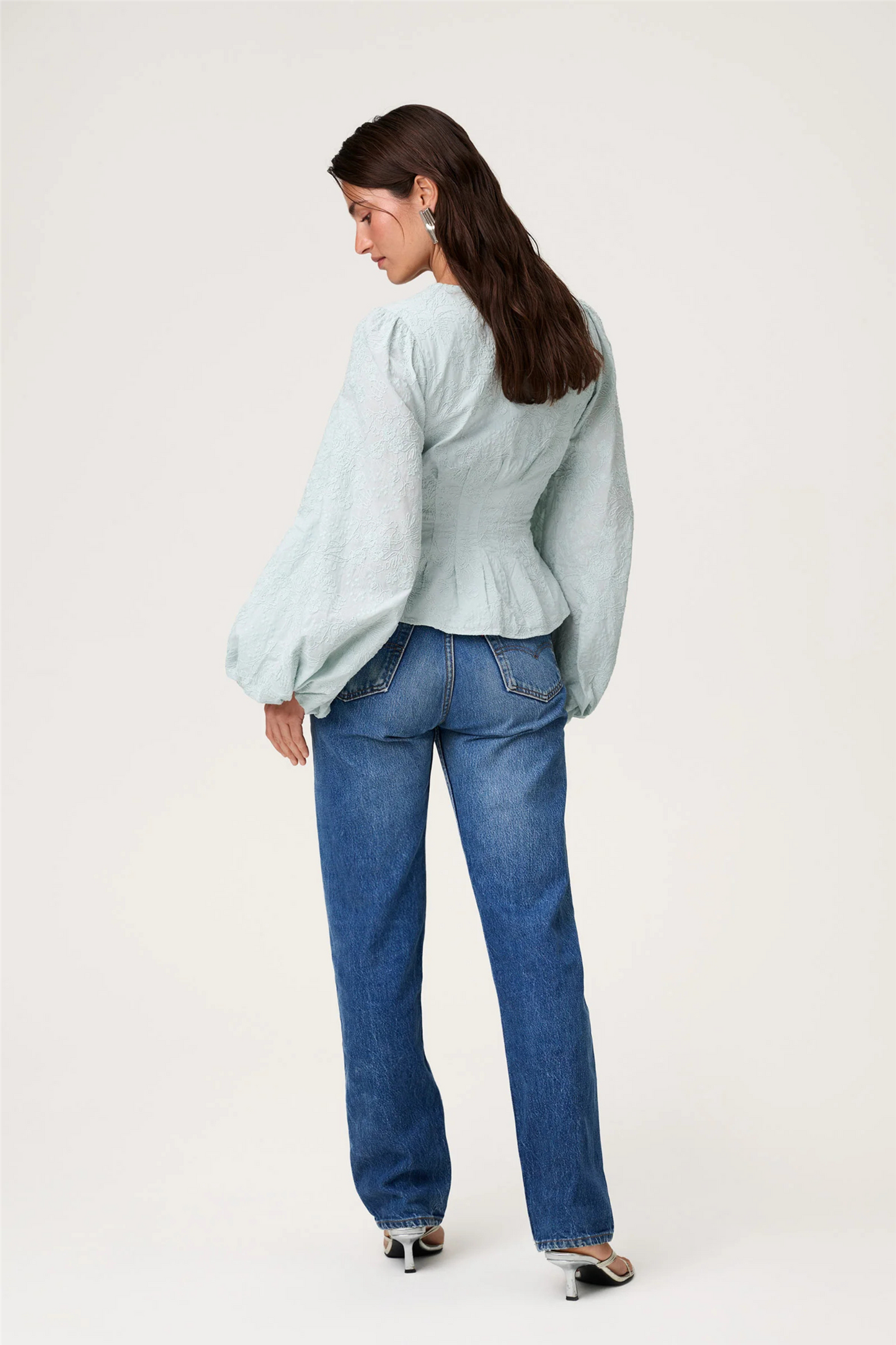 Palena Blouse Mint Embroidery.
