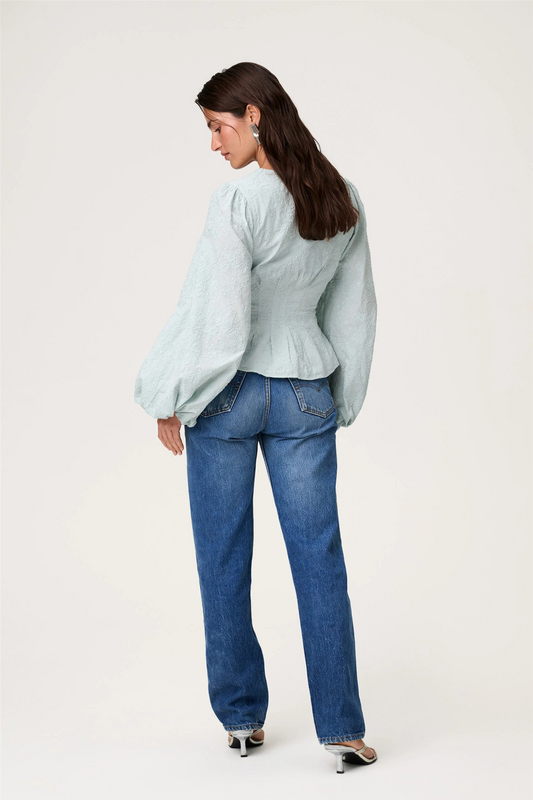 Palena Blouse Mint Embroidery.