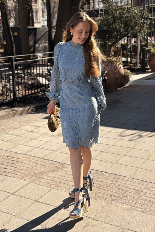 Bianca Dress Long Soft Blue