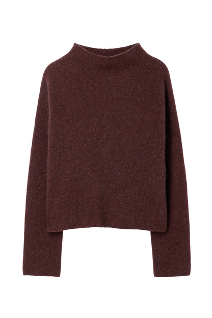 Mika Yak Funnelneck Sweater Burgundy