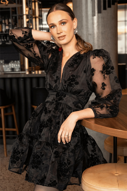 Noor Dress shiny black Black