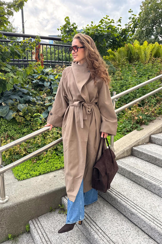 Atari Oversized Trenchcoat Khaki Brown