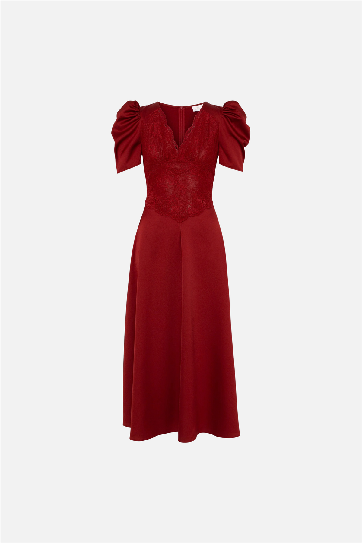 Francis Lace Midi Dress Red