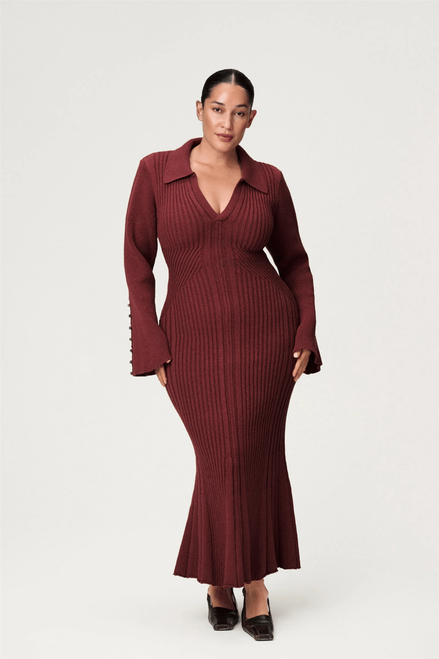 Sondrio Midi Dress Burgundy