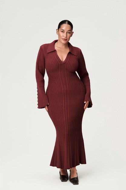 Sondrio Midi Dress Burgundy