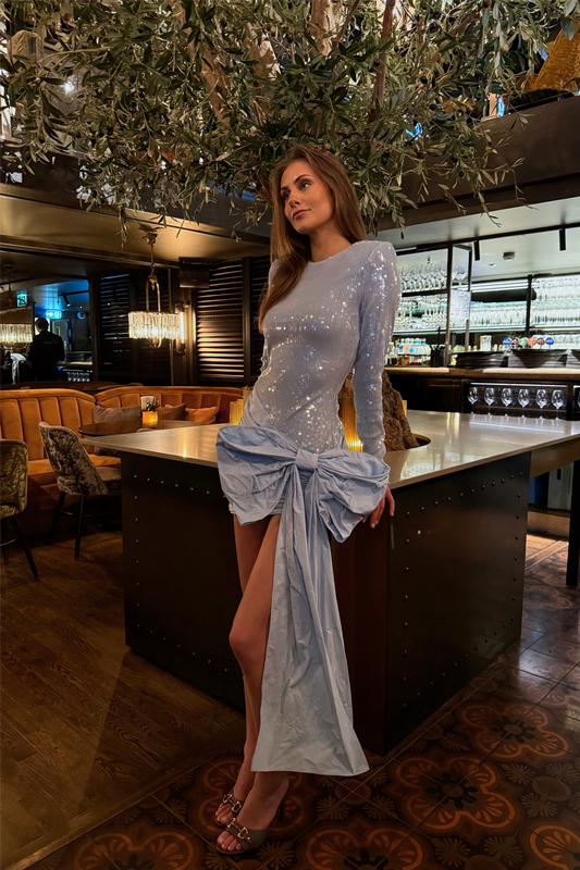 Sequins Bow Mini Dress Plein Air