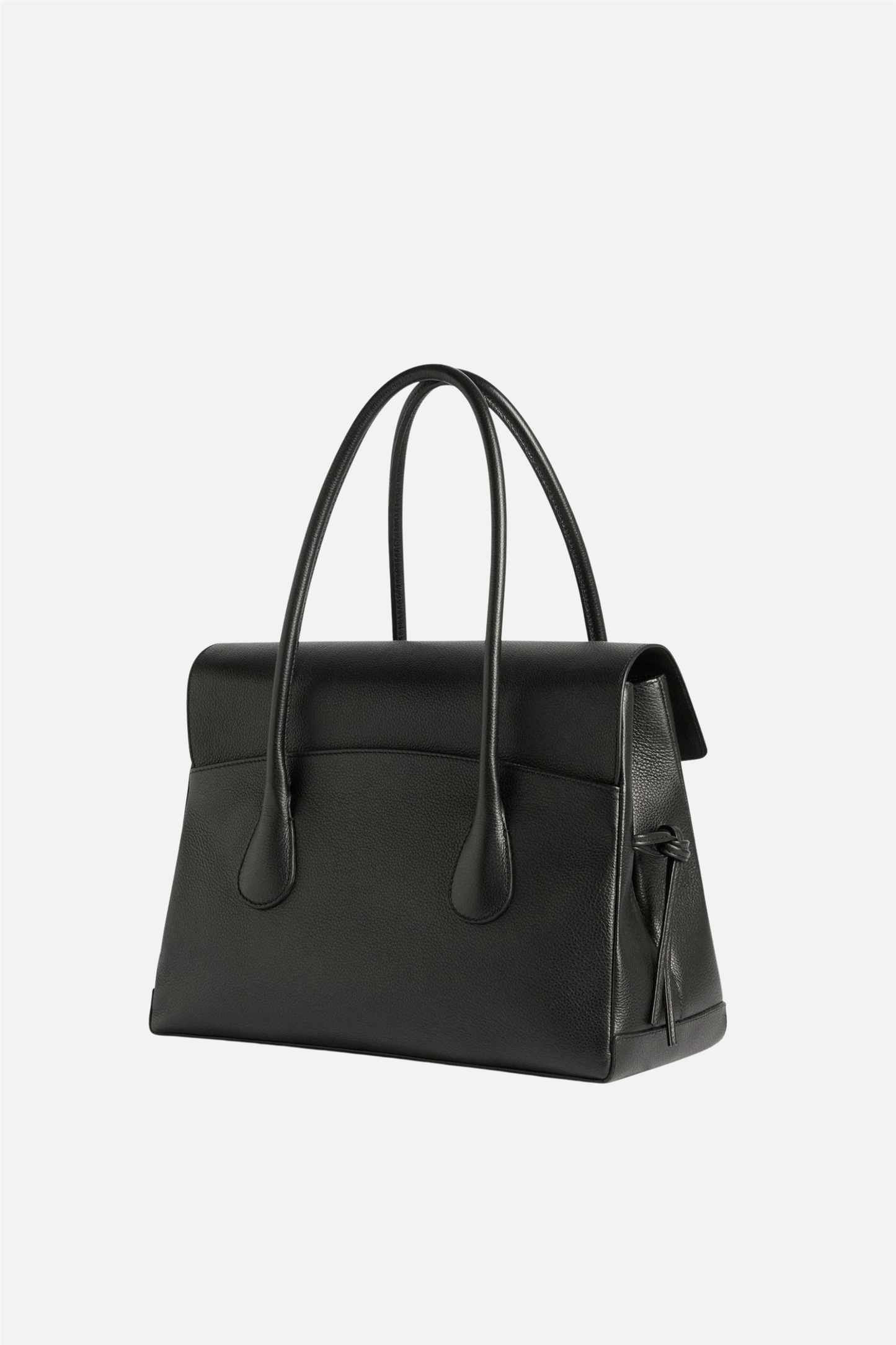 Lydia Tote Bag Grained Leather Black.