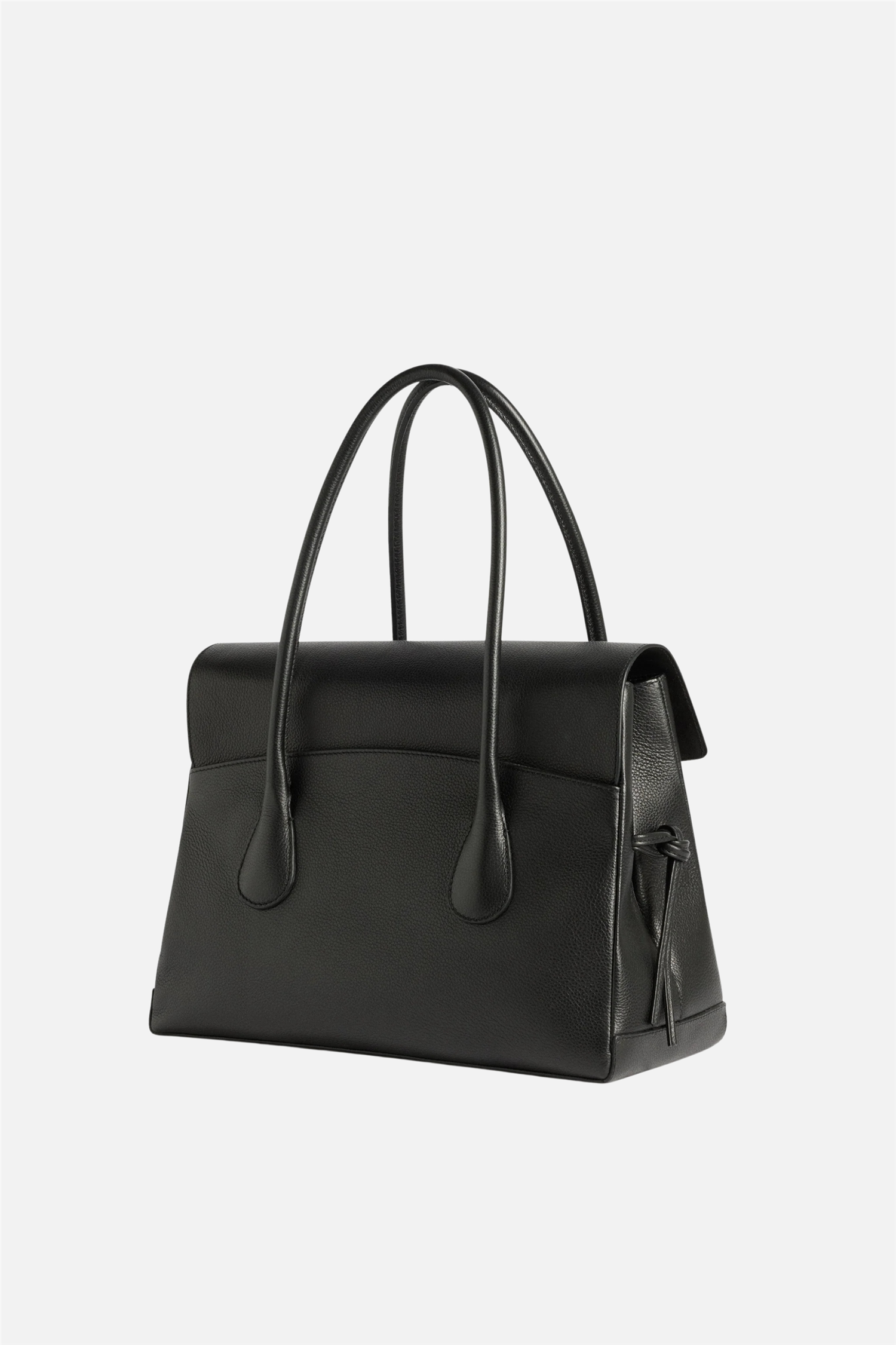 Lydia Tote Bag Grained Leather Black.