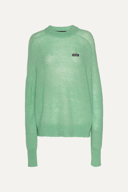 Light Knit Logo Sweater Grayed Jade.