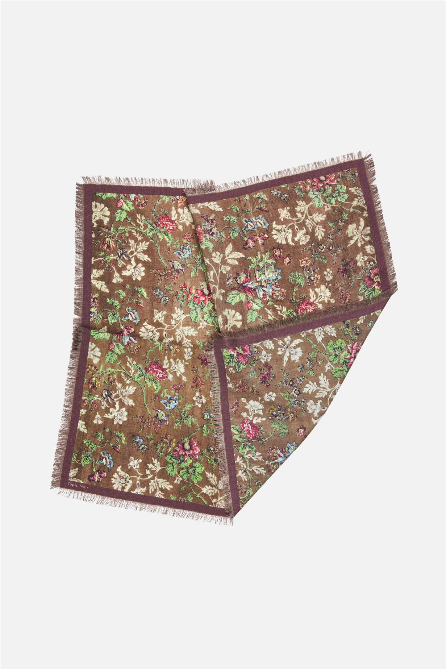 Wool Small Gladys Scarf Brown.