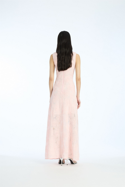 Flower Mesh Maxi Dress Orchid Ice