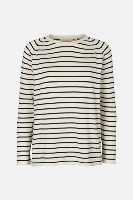 Soya Sweater Stripe Whisper White/Black.