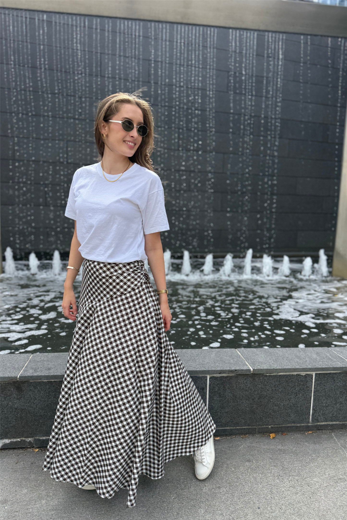 Taormina skirt Brown Gingham