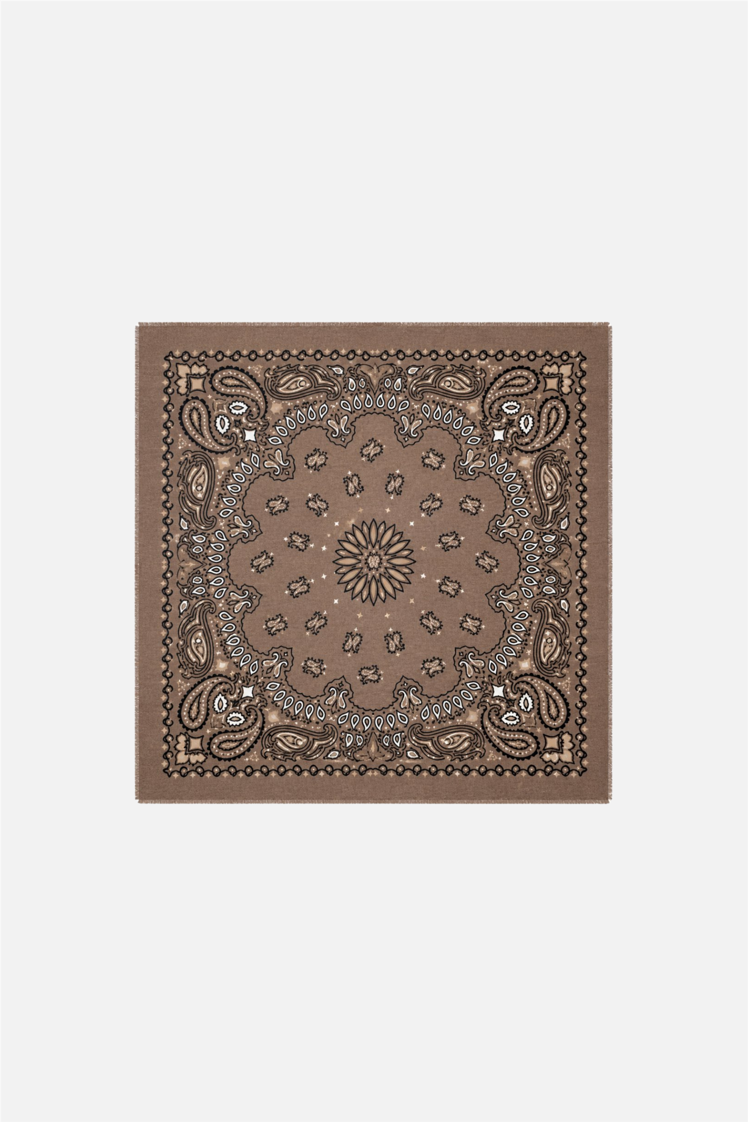Large Paisley Scarf Taupe.