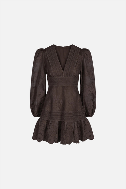 Castle Lace Dress Brown.