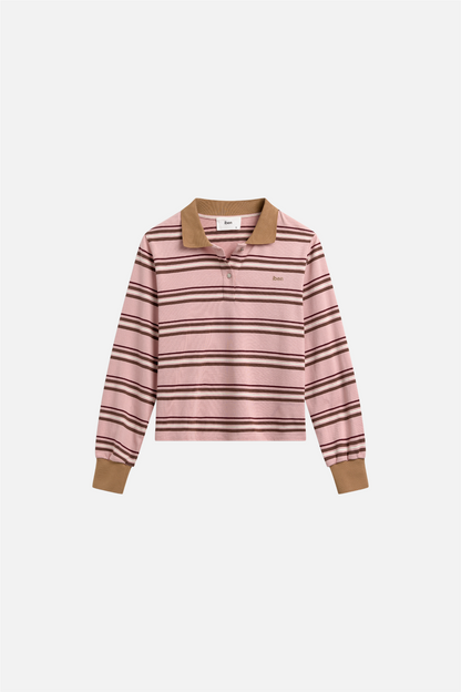 Grit Pique Sweater Blush Stripe.