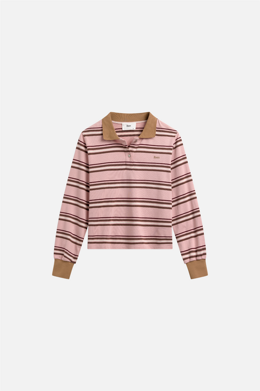 Grit Pique Sweater Blush Stripe.