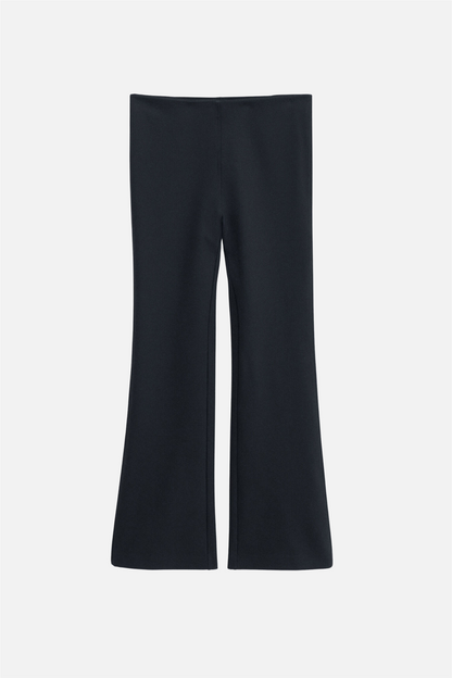 Flared jersey trousers Black