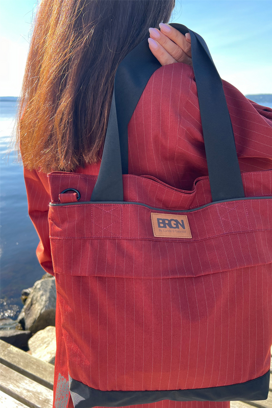 Shoulder Bag Russet Pinstripe